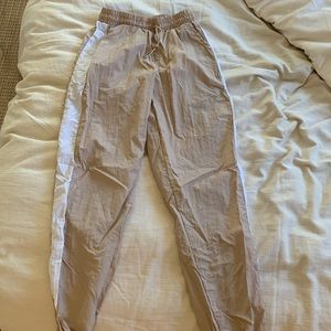 Retro looking parachute joggers